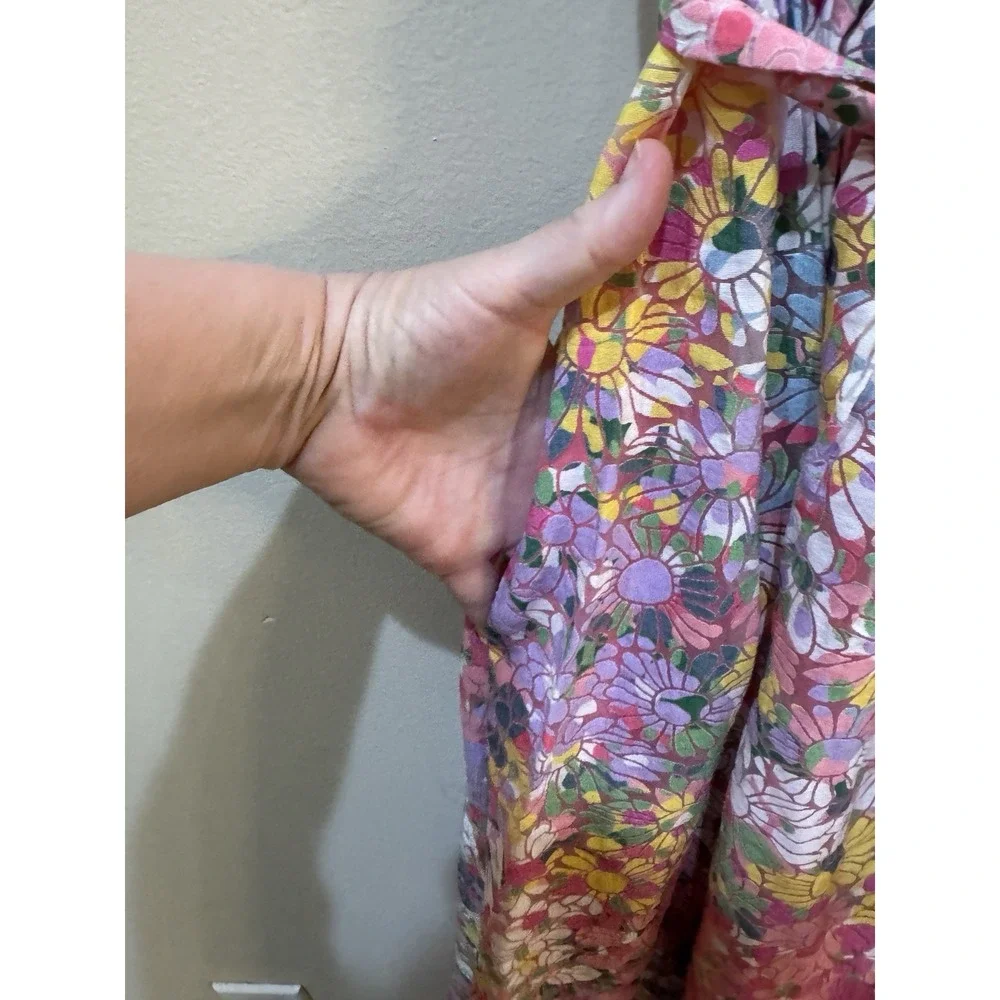 Kate Spade Pink Floral Sleeveless Burnout Dress Size O